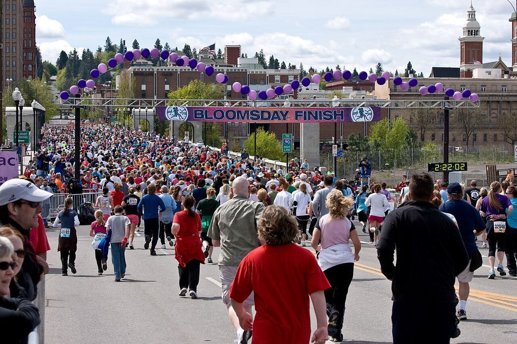 The Bloomsday Run finish line, 2010.