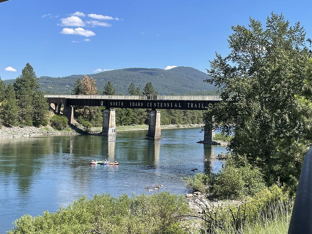 The North Idaho Centennial Trail bridge over the Spokane River.
